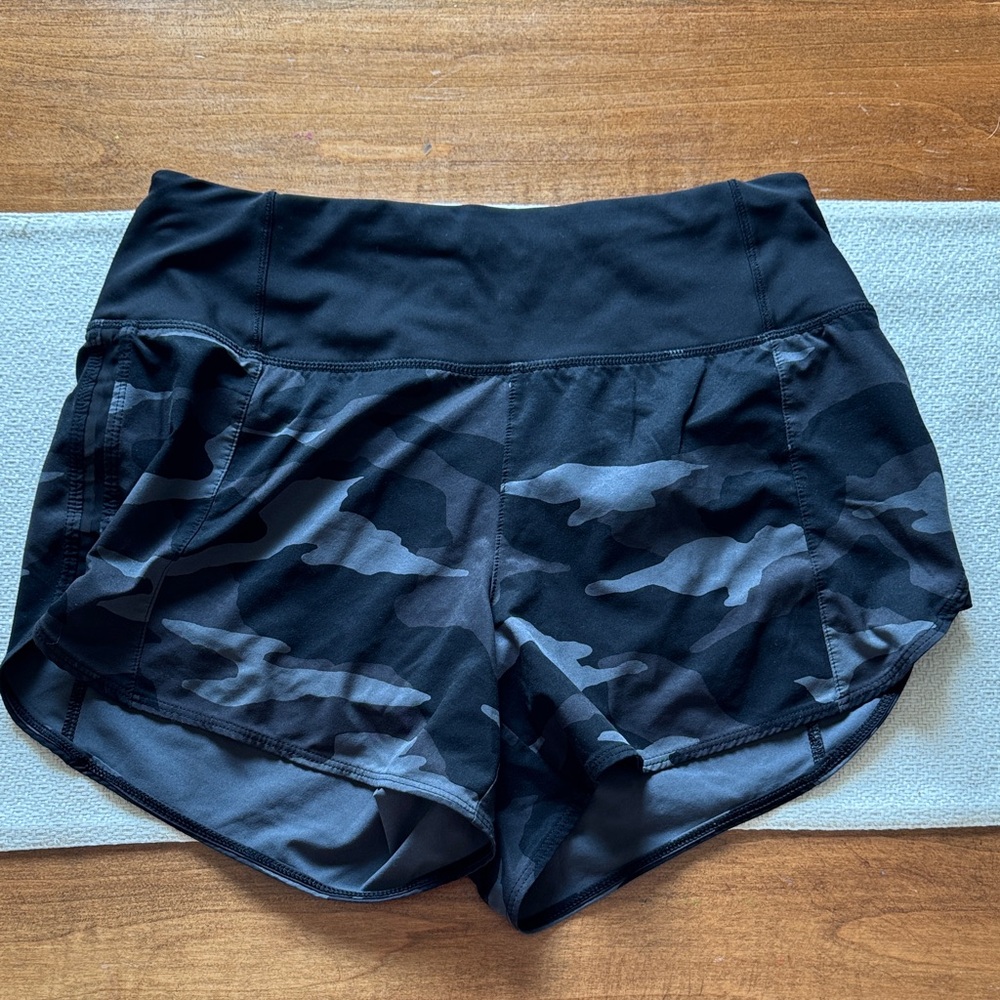 Athleta Black Camo Athletic Shorts